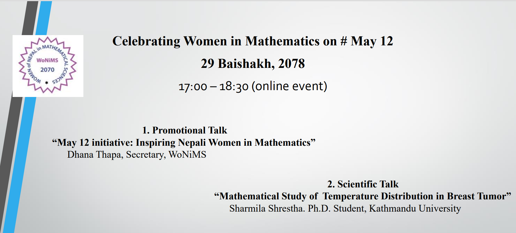 Celebrating Women in Mathematics on #May12 (2021)